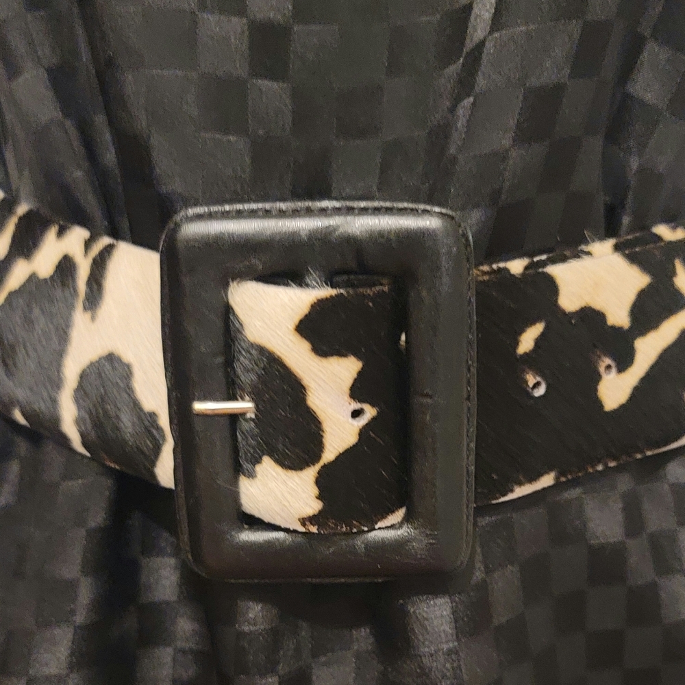 REAL BLACK/WHITE PONY HAIR BELT
